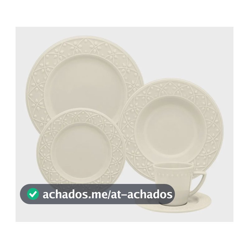 Aparelho De Jantar E Chá,  20 Peças Mendi Marfim Oxford Bege Marfim Liso Com Textura