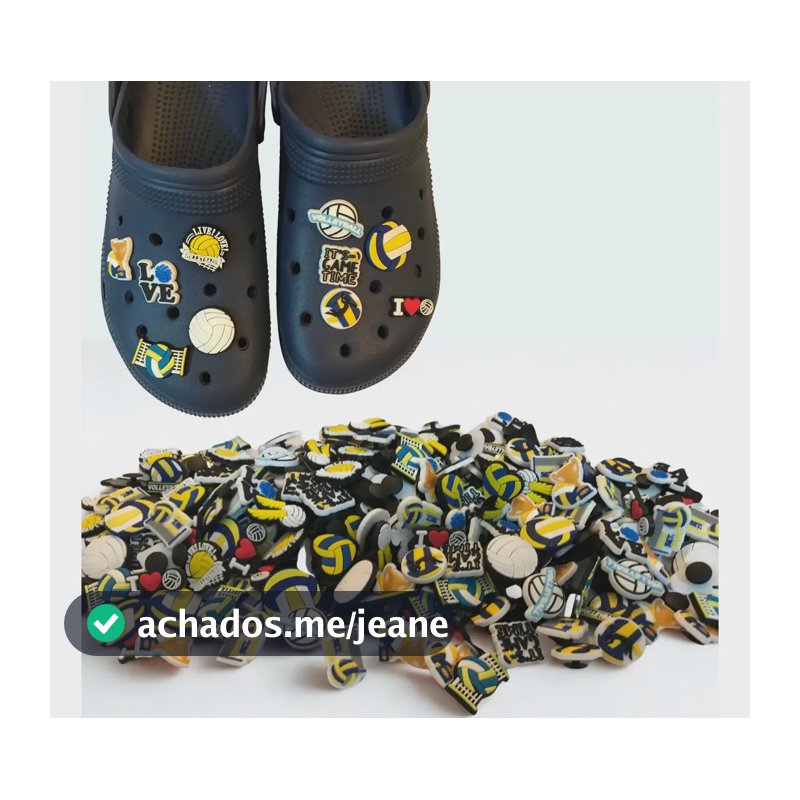 Pins Broches Botons P/ Babuches Vôlei Voleibol - Kit 05un Coloridos Esporte Voleibol