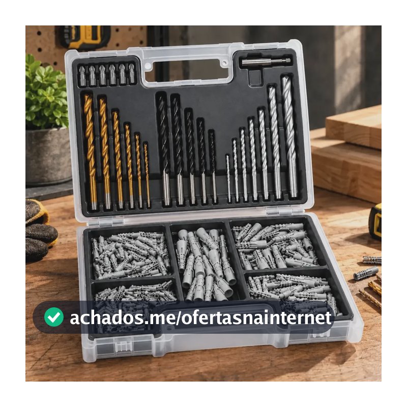 Jogo De Brocas Madeira Metal Concreto Completo Com Buchas