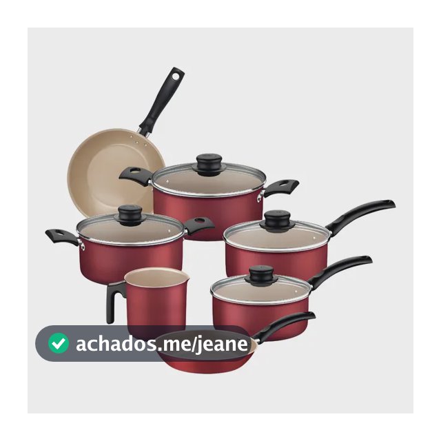 Jogo de Panelas Tramontina Turim 7 Peças em Alumínio com Revestimento Antiaderente Vermelho