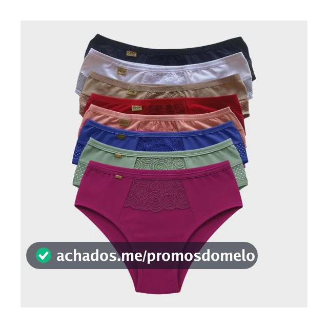 Kit 5 Calcinha Feminina Cintura Alta Cós Alto Conforto