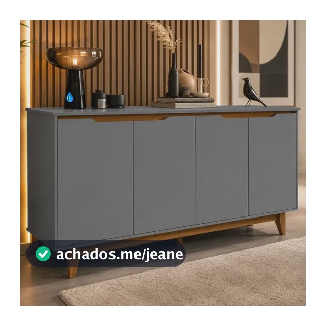 Armário Buffet Para Sala De Estar Com Estilo Elegante Buffet Cinza