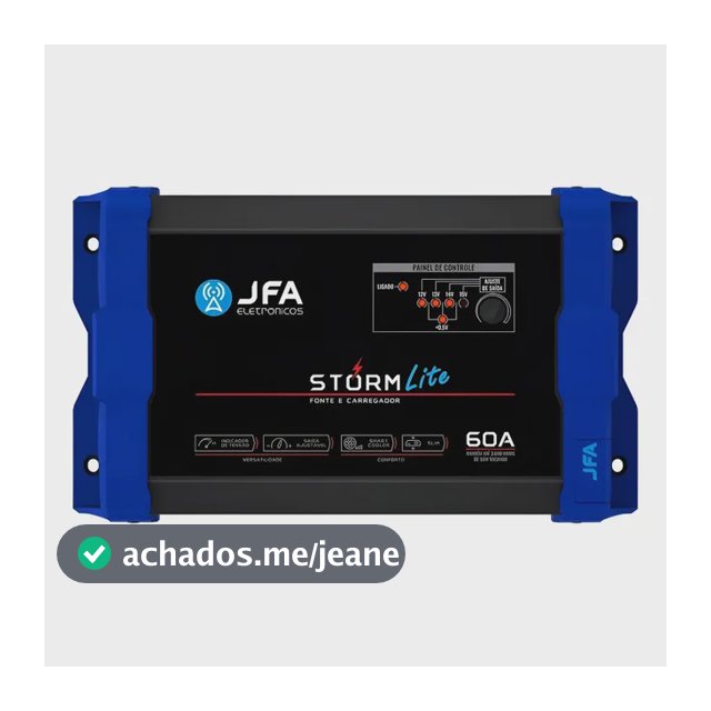 Fonte Carregador Jfa Lite Storm Slim Automotivo 60a Bivolt Preto