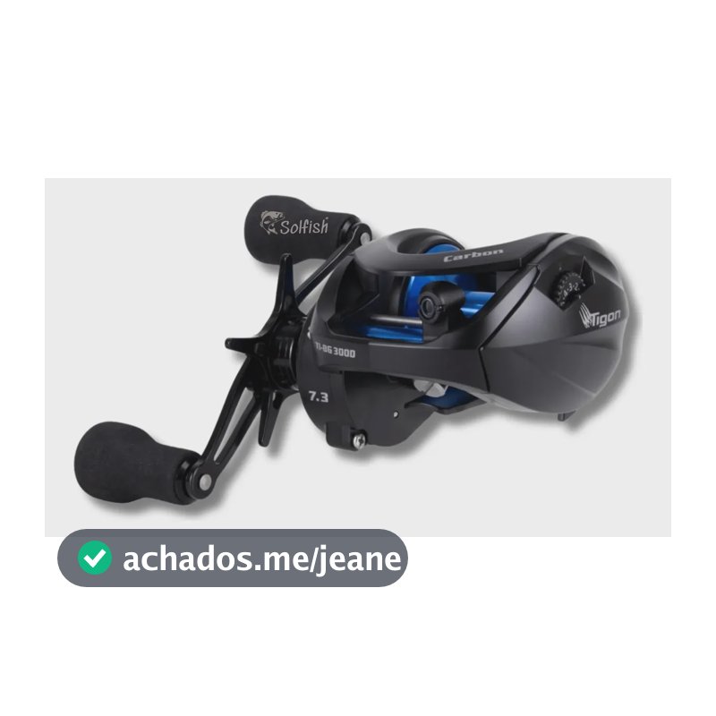Carretilha Tigon Bg 11 Rolament 13kg Drag Carbono Pesqueiro Preto Direito