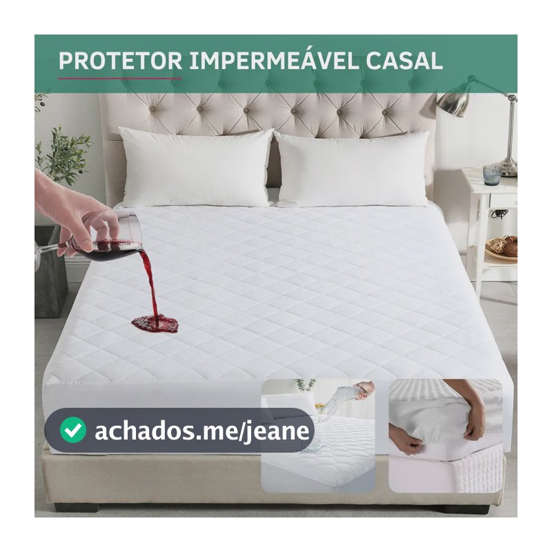 Protetor De Colchão Impermeável Casal Matelado Antialérgico Antiácaro Resistente A Líquidos Toque Macio Branco