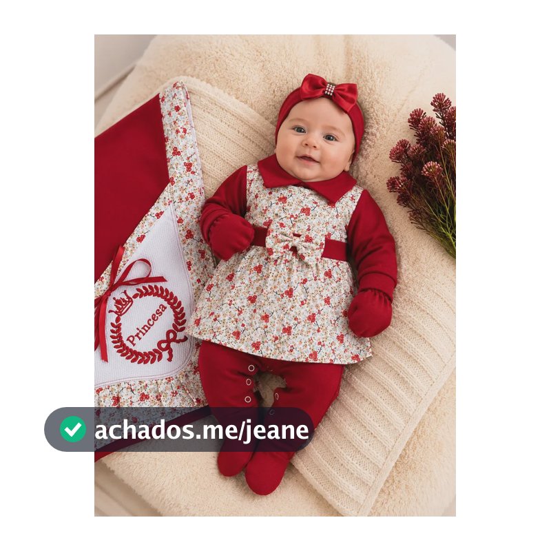 Saida Maternidade Feminina Vermelha Floral Vermelho 0-3 M