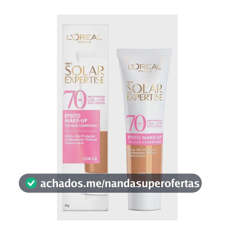 Protetor Solar Facial com Cor FPS 70 Alta Cobertura - L'Oréal Paris Solar Expertise Efeito Make Up - Cor 6.0 30g