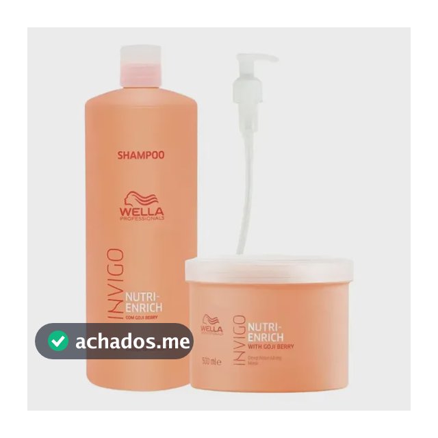 Kit Wella Nutri Enrich Shampoo 1000ml + Máscara 500ml Invigo