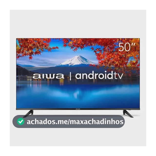 Smart TV AIWA 50” Android 4K Borda Ultrafina HDR10 Dolby Áudio AWS-TV-50-BL-02-A