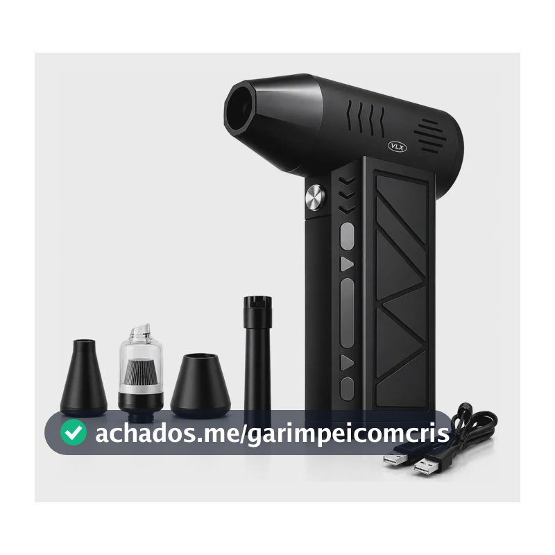 Soprador de Ar Mini Turbo Portátil USB Sem Fio Recarregável para Limpeza e Inflar DUOSEG