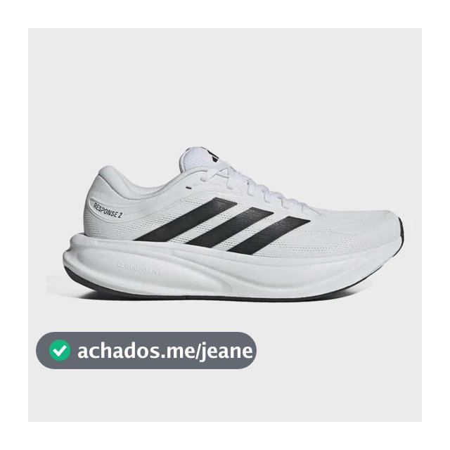 Tênis adidas Response 2 Masculino Confortável Leve Versátil Branco/preto Liso 44 Br