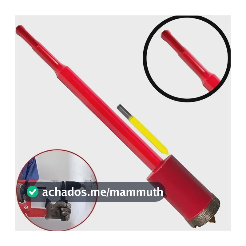 Serra Copo Diamantada 30mm C/ Haste Engate Sds Engate Rápido