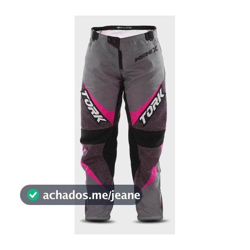 Calça Adulto Trilha Motocross Insane Esportiva Profissional Cinza - Rosa 40