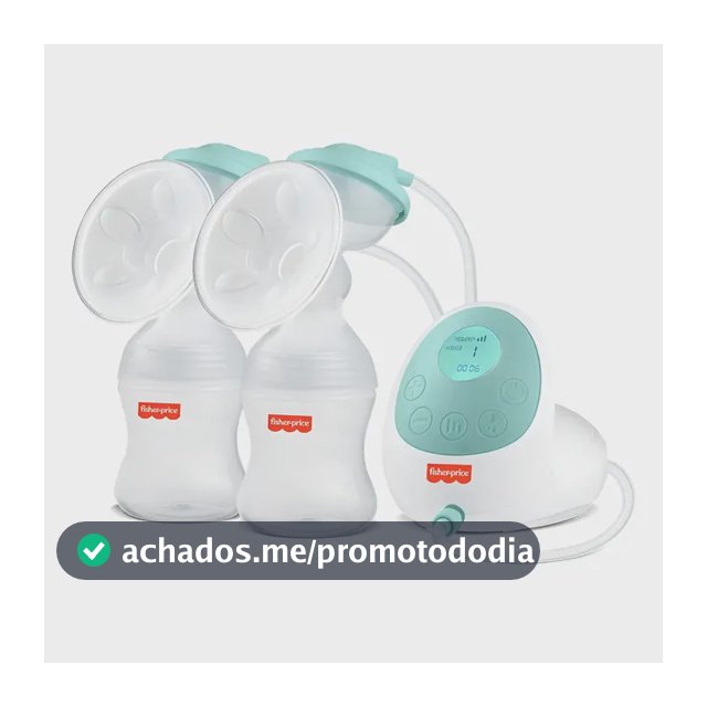 Bomba Tira Leite Elétrica Dupla Fisher-Price Recarregável USB Com 15 Níveis De Sucção E Massagem - BB1224