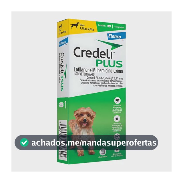 Antipulgas Elanco Credeli Plus Para Cães De 1,4 A 2,8 Kg