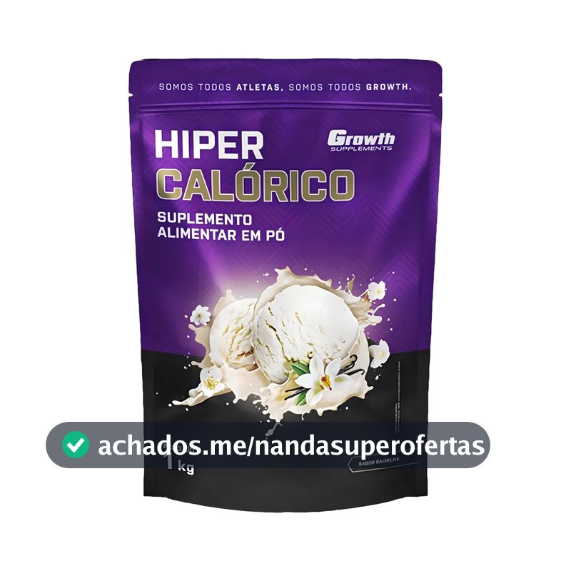 Hipercalórico 1kg Growth Supplements - Sabor Baunilha