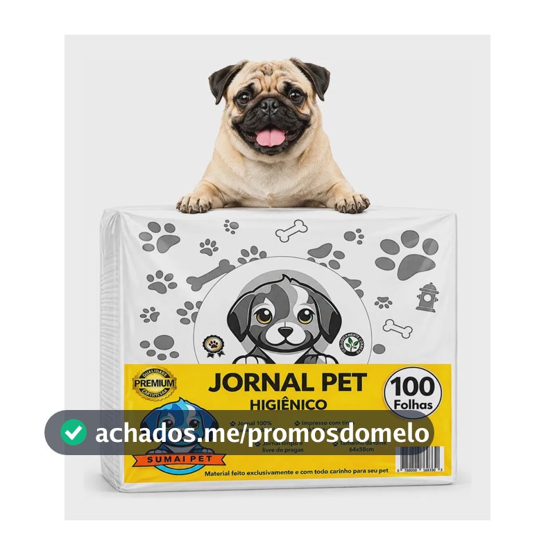 Jornal Pet 100 Folhas Grandes Papel Limpo Higienico Cachorro