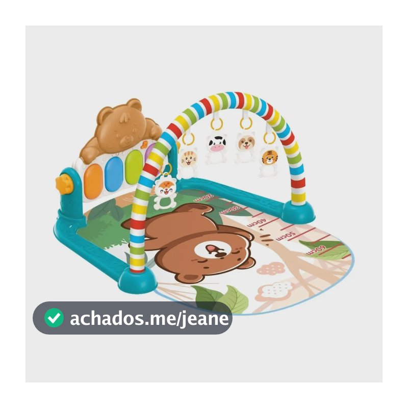 Tapete De Atividades Bebê Piano Musical com 5 Brinquedos Interativos Happy Maxi Baby - Verde