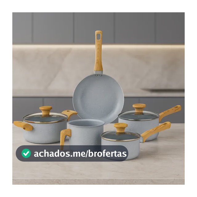 Jogo de Panelas 5 Peças Antiaderente Cerâmico Grafite Mimo Style - Conjunto Completo