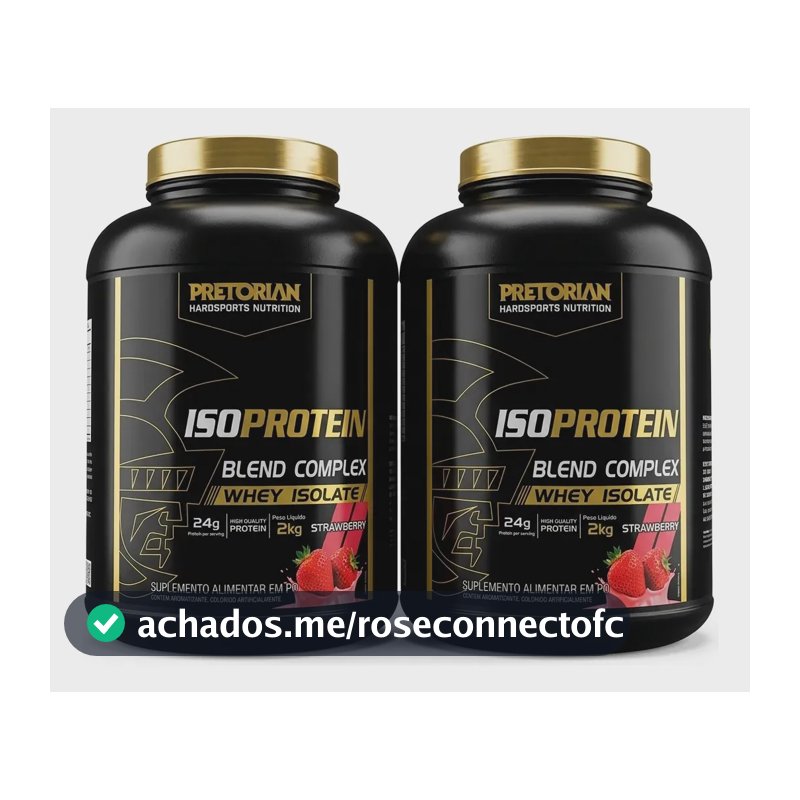 Kit 2 Suplementos Whey Protein Isolado Iso Protein Blend Complex 2kg Pretorian