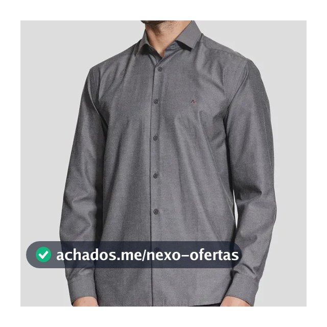 Camisa Aramis Manga Longa Algodão Misto Chumbo