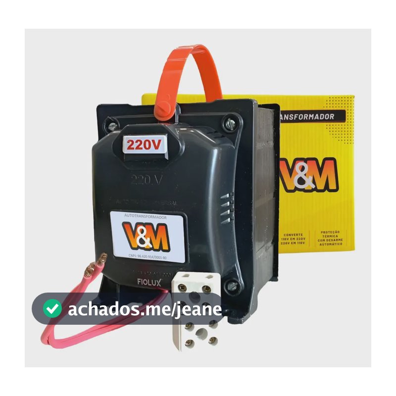 Auto Transformador 10000va V&m Bivolt 220-110 E 110-220 C/nf Preto