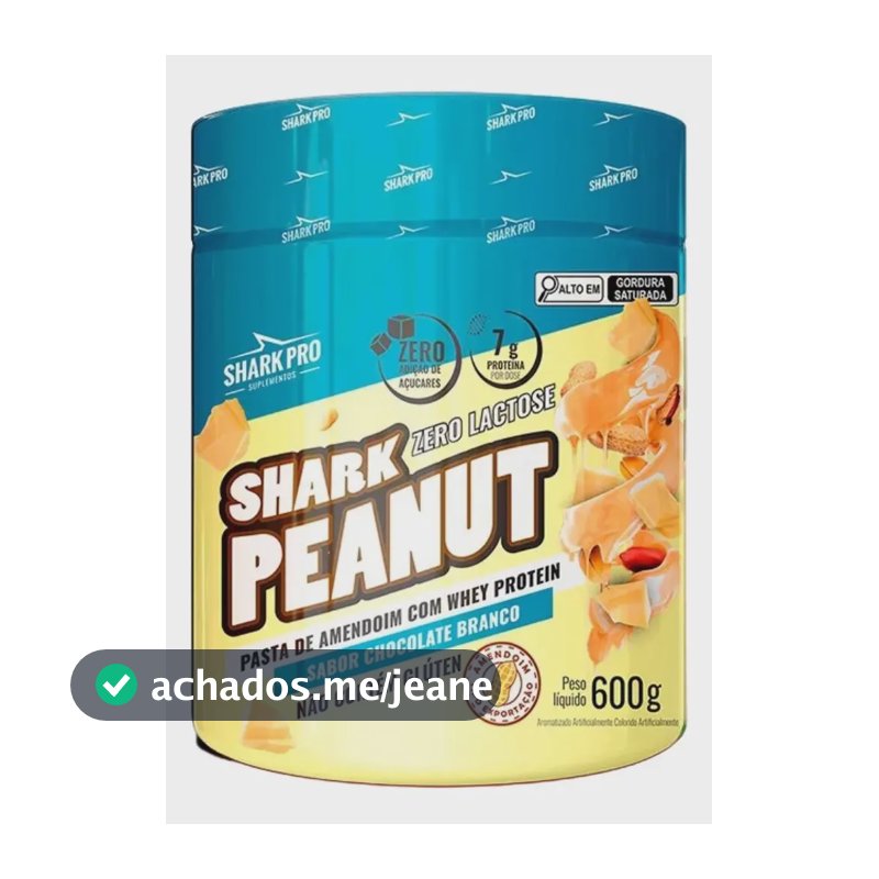 Pasta De Amendoim Sabor Chocolate Branco 600g - Shark Pro