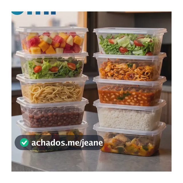 Kit 10 Potes 500ml Transparente Plástico Com Tampa De Encaixe Para Alimentos Marmita Fitness Reutilizável Apto Micro-ondas E Lava-louças Cozinha Geladeira Comida Mantimentos Ponte Lar Utilidades