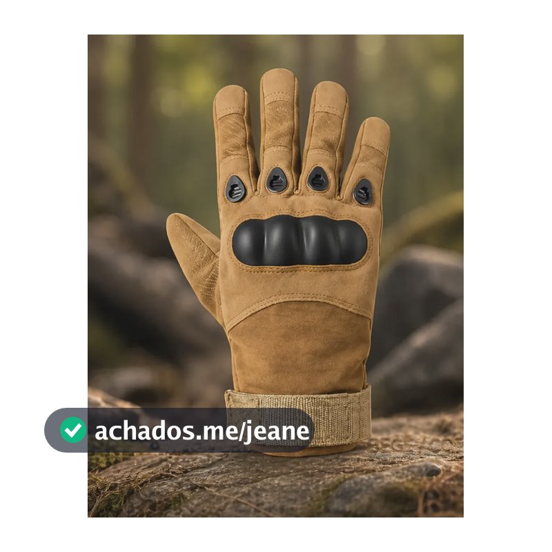 Luva Tática Militar Dedo Completo C/ Proteção Rígida Airsoft Bege/coyote M Ao Gg (unico)