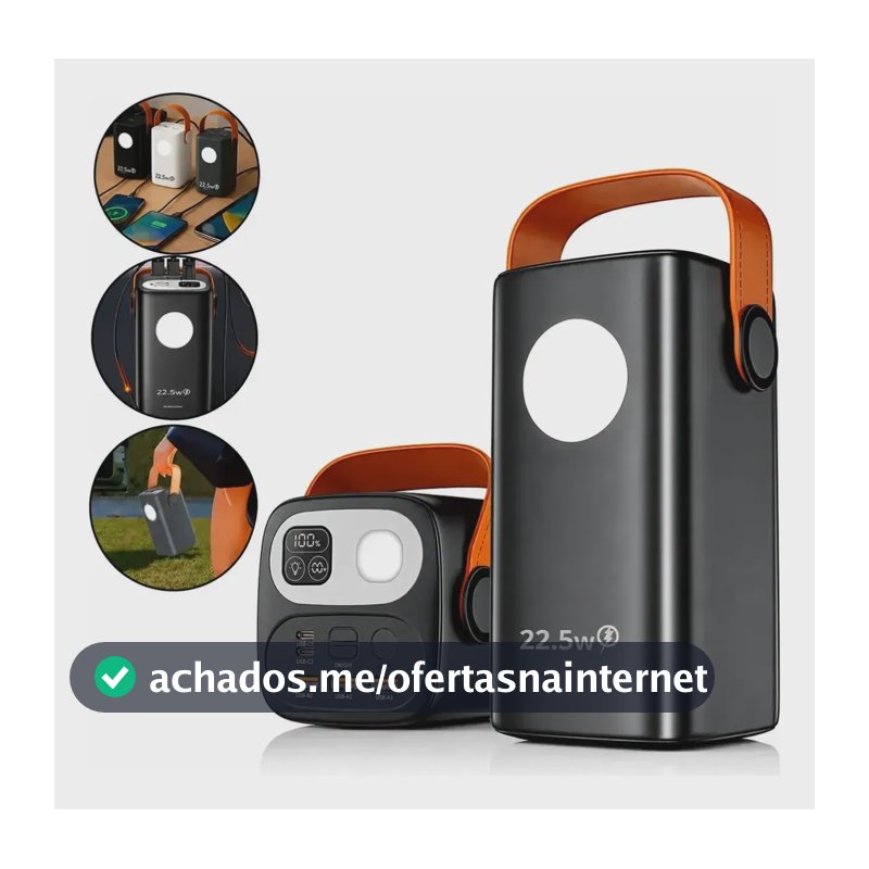 Carregador Portátil Power Bank 60000mah 22.5w Turbo Original Preto