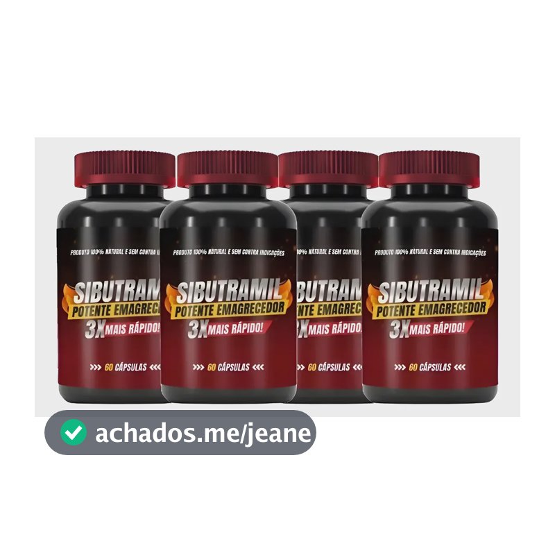 4x Sibutramil Potente Original - 240 Cápsulas Sem Sabor