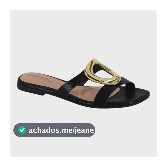 Sandalia Rasteira Feminina Beira Rio Confortavel Metal