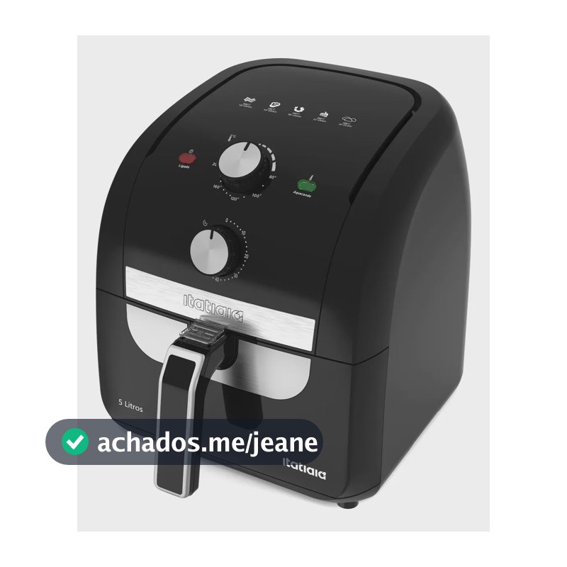 Fritadeira Eletrica Air Fryer 1500w 5 Litros Itatiaia Preto