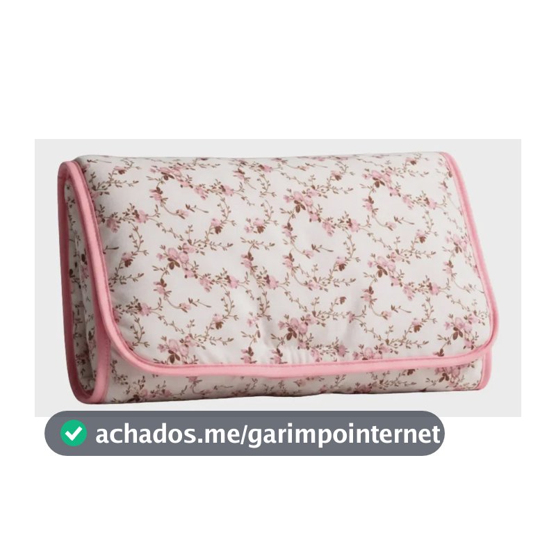 Trocador De Fralda Bebê Portátil Impermeável C/ Porta Fralda Cor Floral Rosa