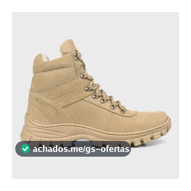 Bota Militar Cano Curto Masculino Couro Areia Lançamento