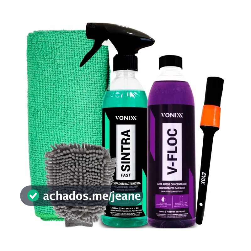 Kit Lavagem Automotiva Vonixx V-FLOC Sintra Luva Microfibra