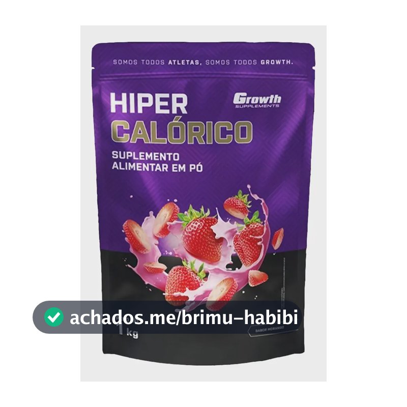 Hipercalórico 1kg Growth Supplements - Sabor Morango