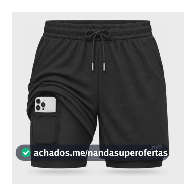 Bermuda Masculina 2 Em 1 Compressão Short Dry Fit Academia