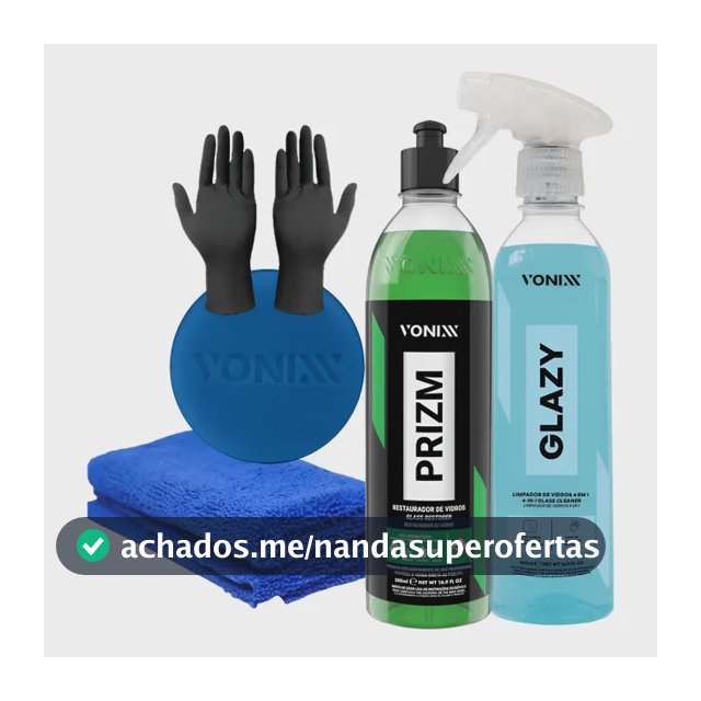 Kit Vonixx Limpeza De Vidros Glazy Redutor De Risco 500ml Pr