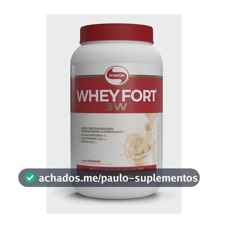 Whey Fort 3w Banana 900g Vitafor Banana