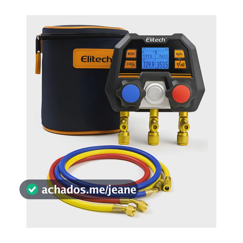 Manifold Digital Elitech Ms100 Plus 2 Vias C/ Mangueiras