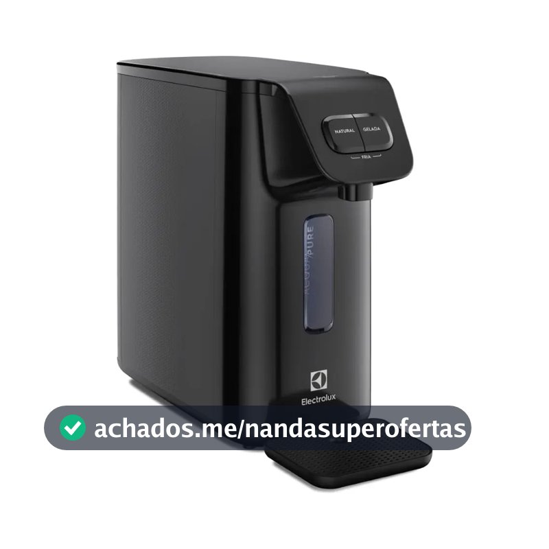 Purificador de Água Gelada Fria e Natural PE15P Electrolux Compacto Eletronico Placa Filtro refil 6 meses ou 3000l Bivolt - preto