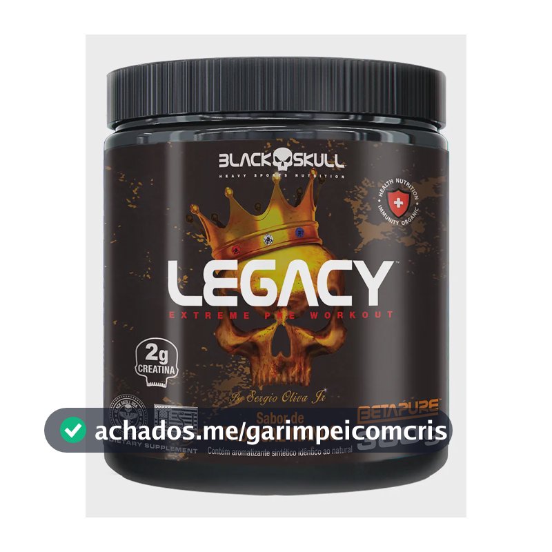 Pré-treino Legacy - 300g Black Skull Tropical Mango