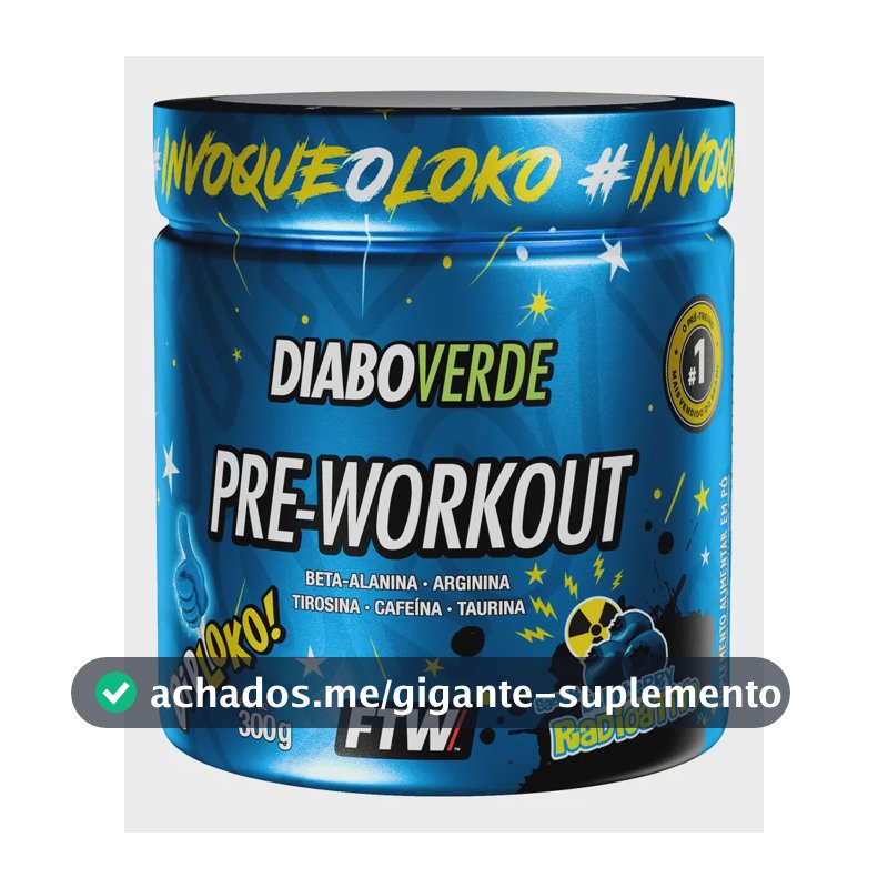 Suplemento Em Pó Pre Treino Dip Loko! Ftw - Diabo Verde Blueberry Radioativo