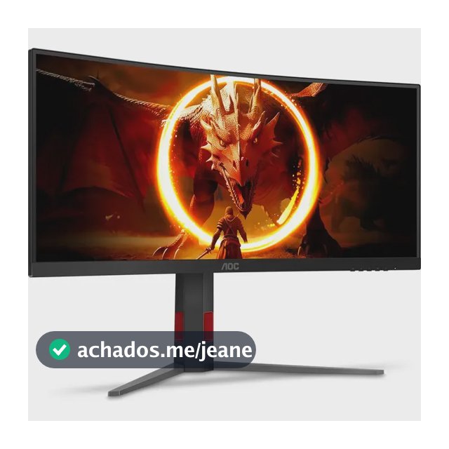 Monitor Gamer Curvo AOC AGON QUAD 34" Ultrawide WQHD 180Hz 0,5ms Base Ajustável U34G4C