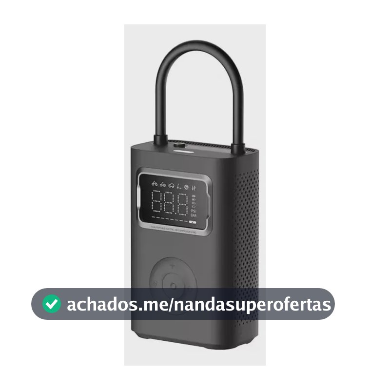 Compressor de ar elétrico portátil Xiaomi 2 Pro Black com frequência de fase elétrica bifásica 3/150