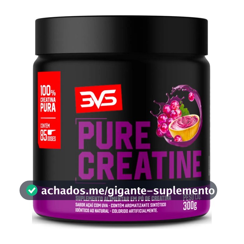 Creatina Monohidratada Sabor Açaí Com Uva - 300g - 3vs Nutrition
