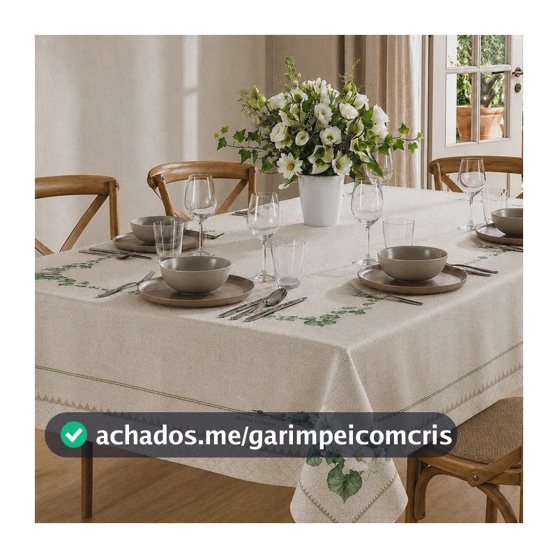 Toalha Mesa 8 Lugares 160x270 Dohler Clean Botanica