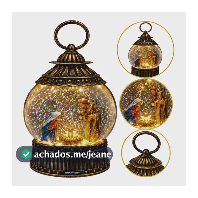 Decoração Natal Globo Com Presépio Iluminado Família Sagrada
