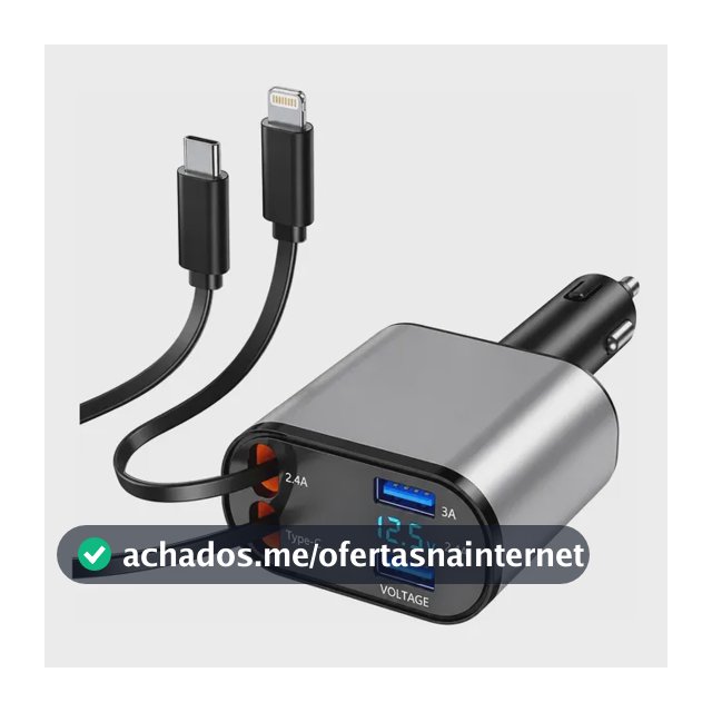 Carregador Veicular Automotivo 12v Para Carros Adaptador